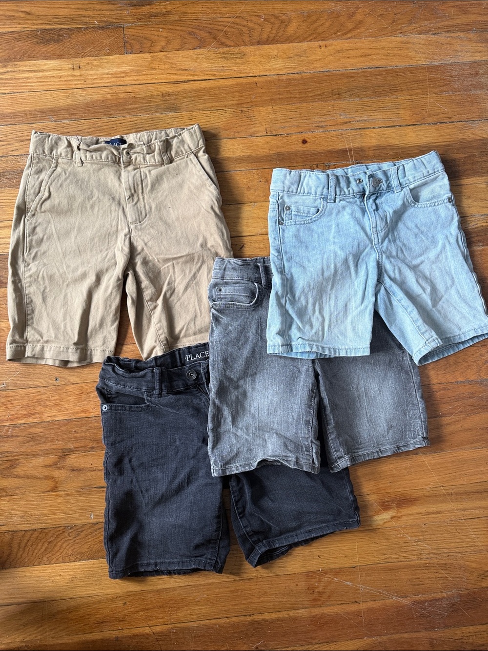 The Children's Place Boys Shorts Bundle - Tan, Light Blue, Gray, Black